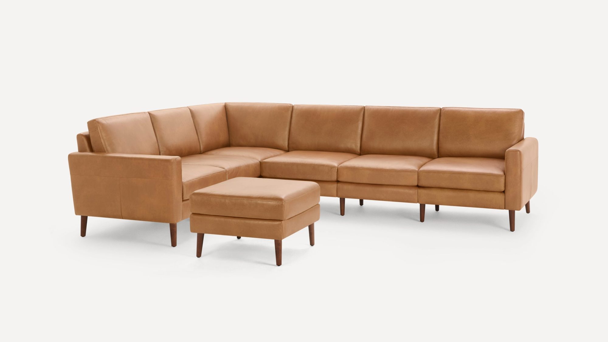 Nomad Leather 6-Seat Corner Sectional with Ottoman